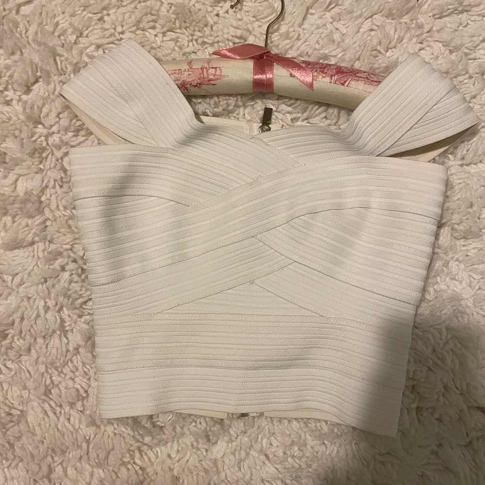 White Bandage Wrap Crop Top